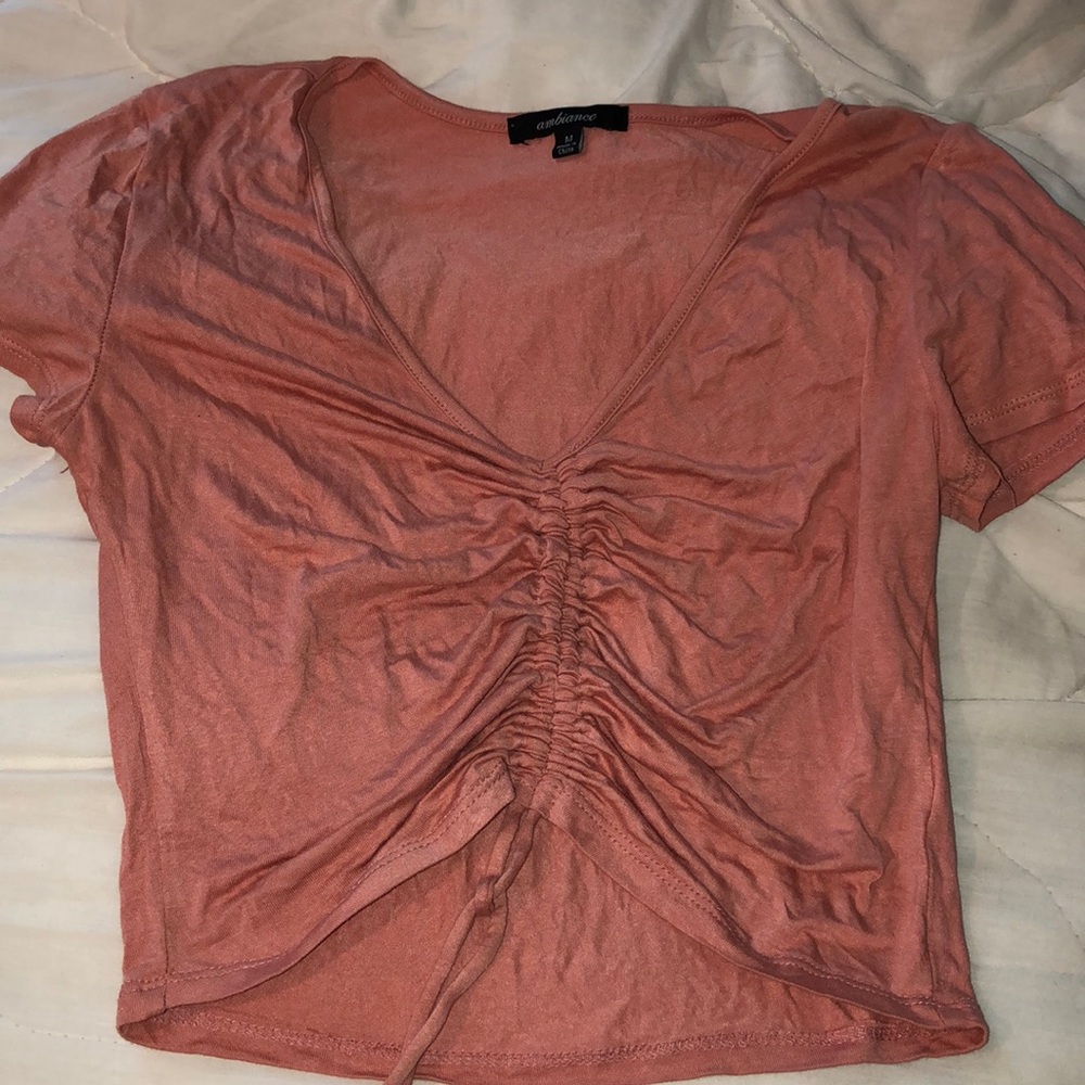 pink crop top w tie up